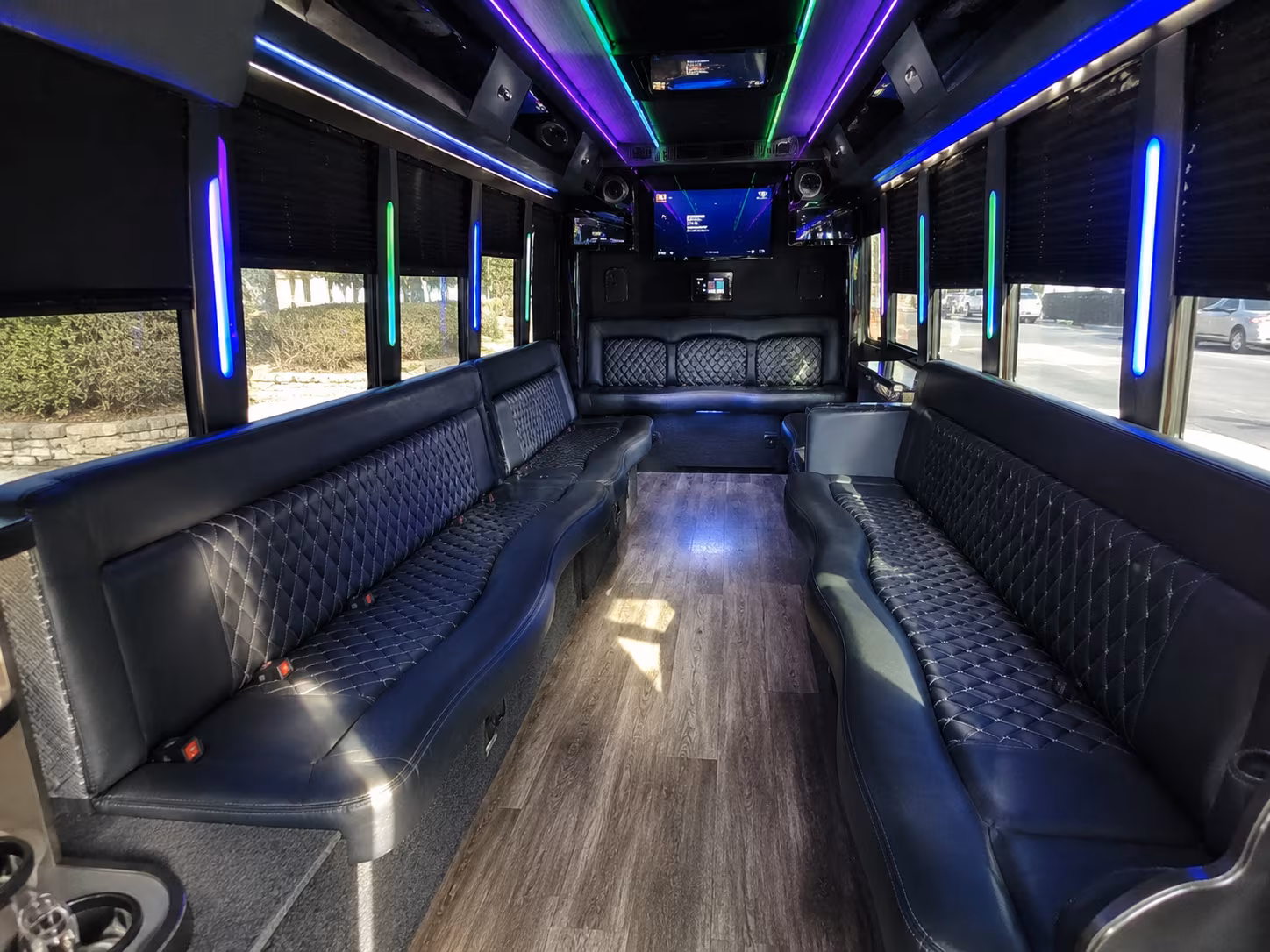 mankato 15 passenger party bus interior