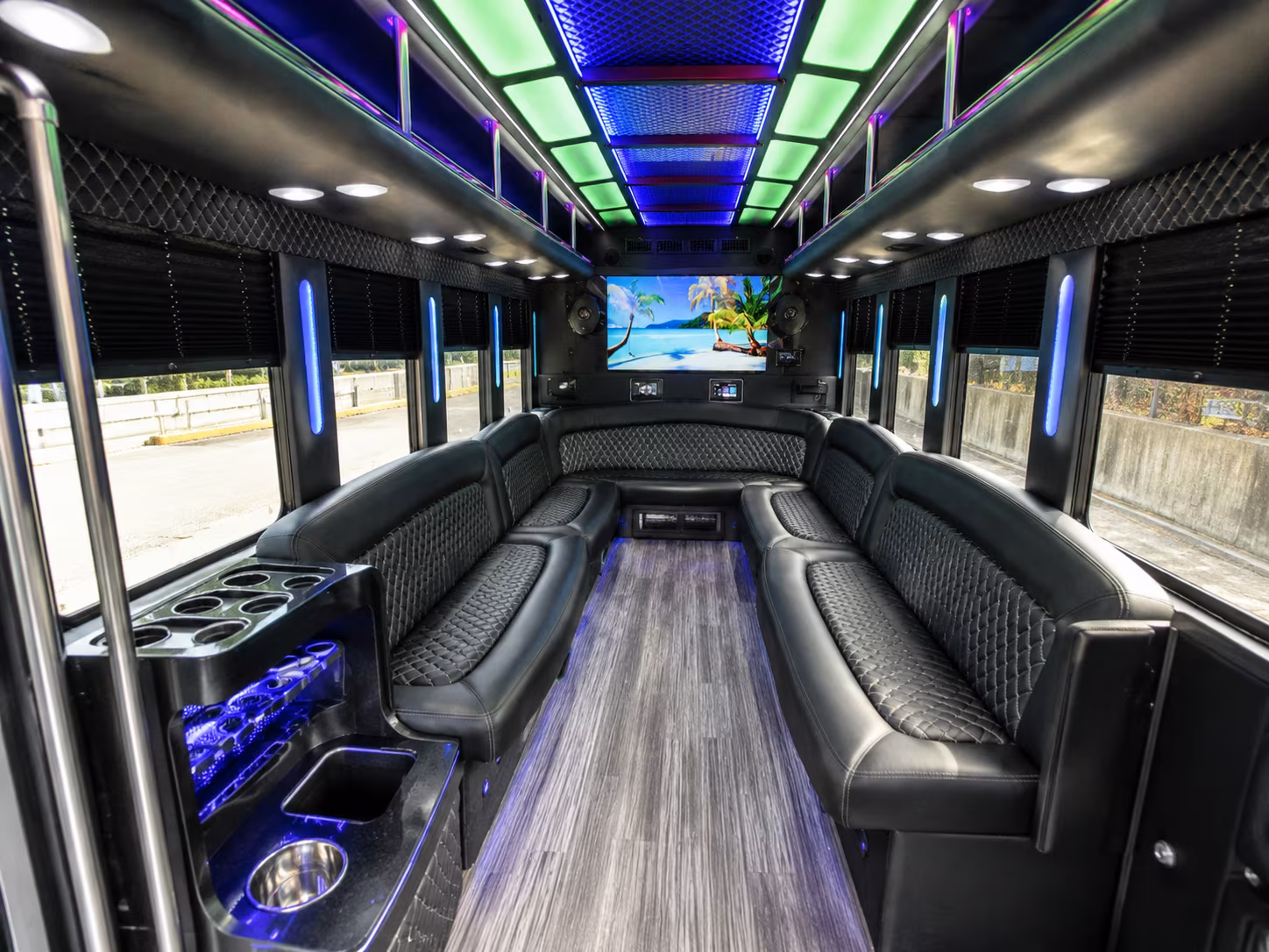 mankato 18 passenger party bus inside