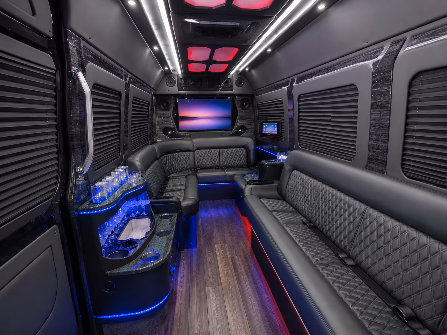 mankato 18 passenger party bus interior