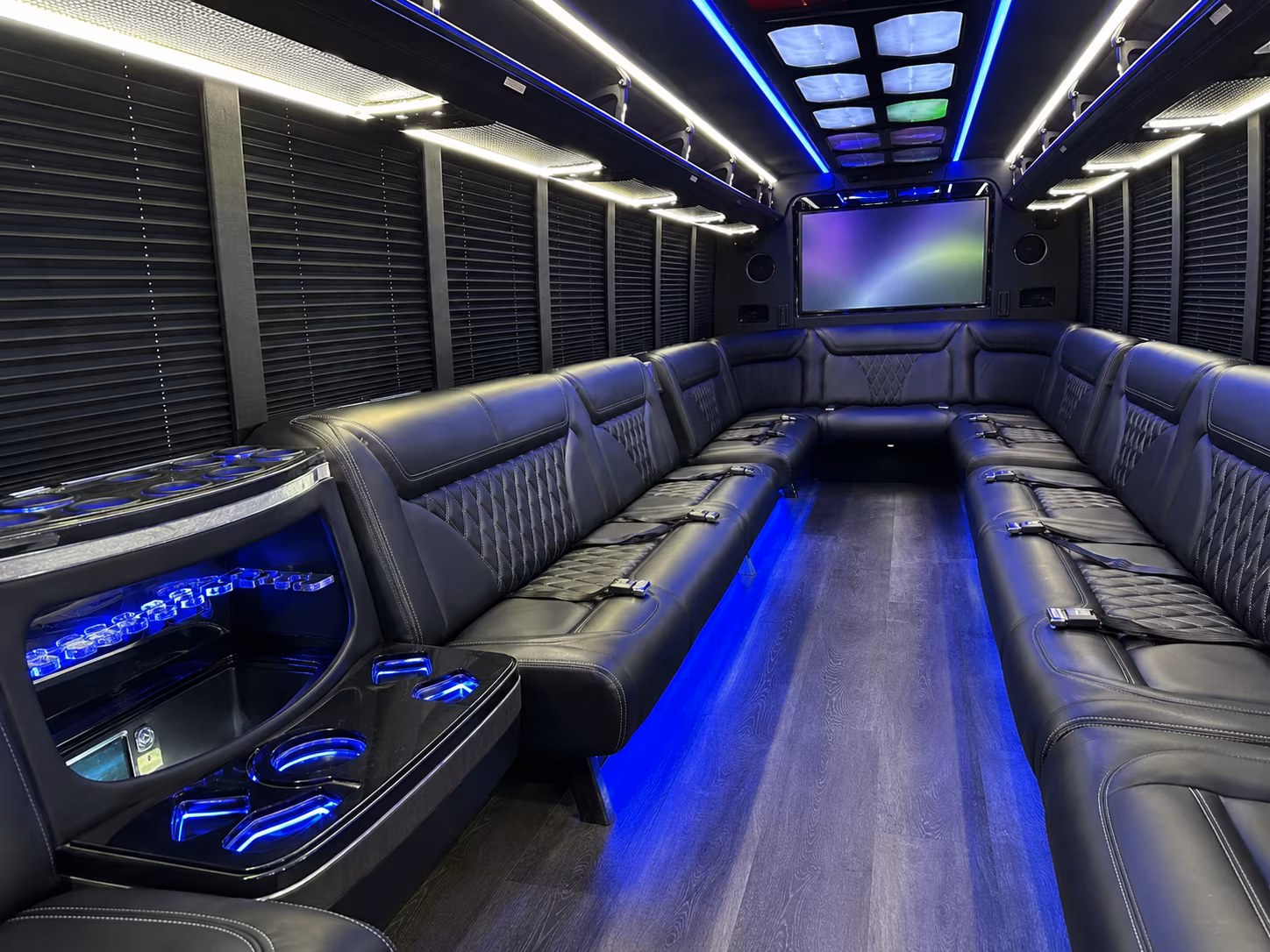 mankato 20 passenger party bus inside