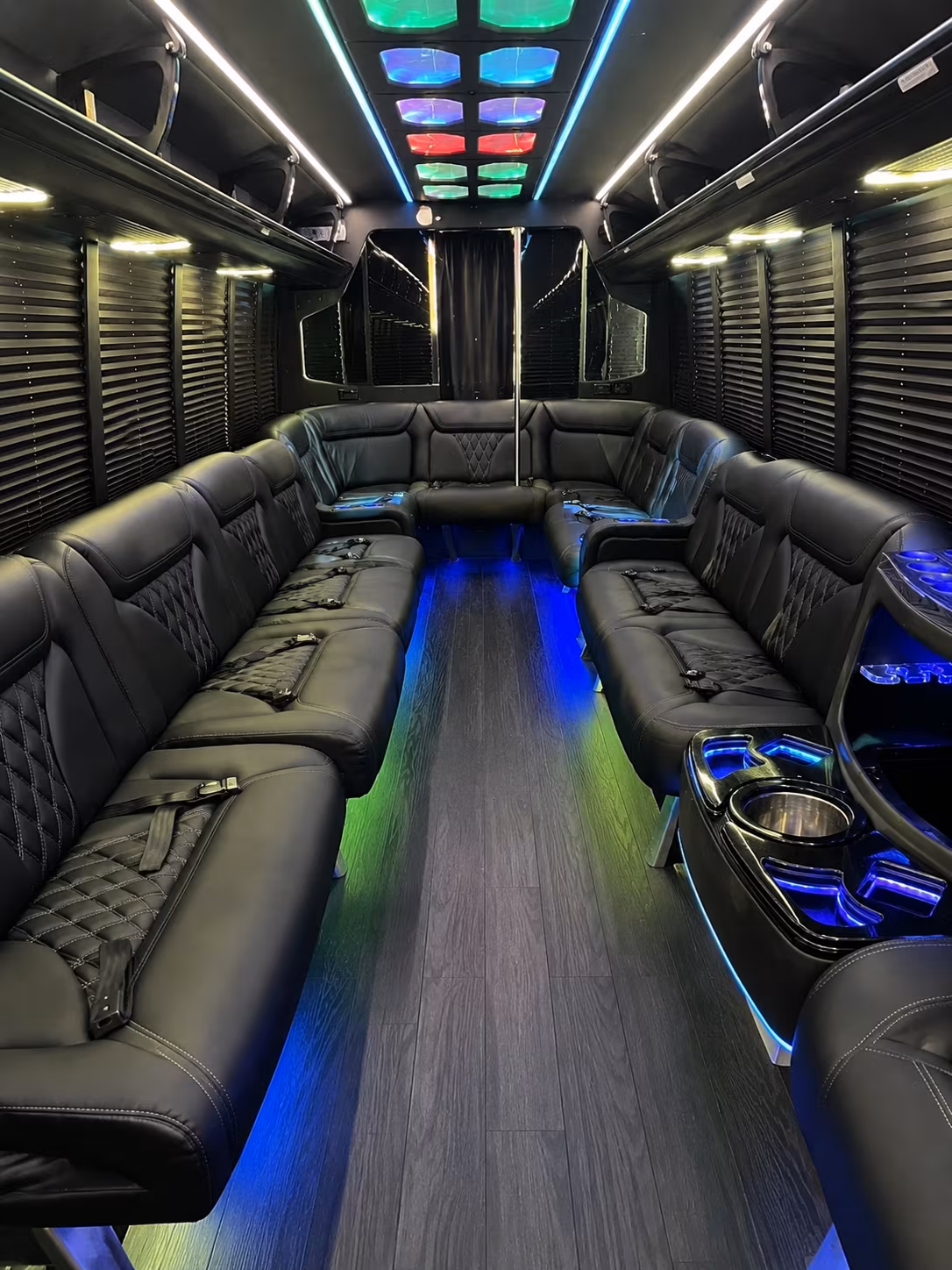 mankato 20 passenger party bus interior