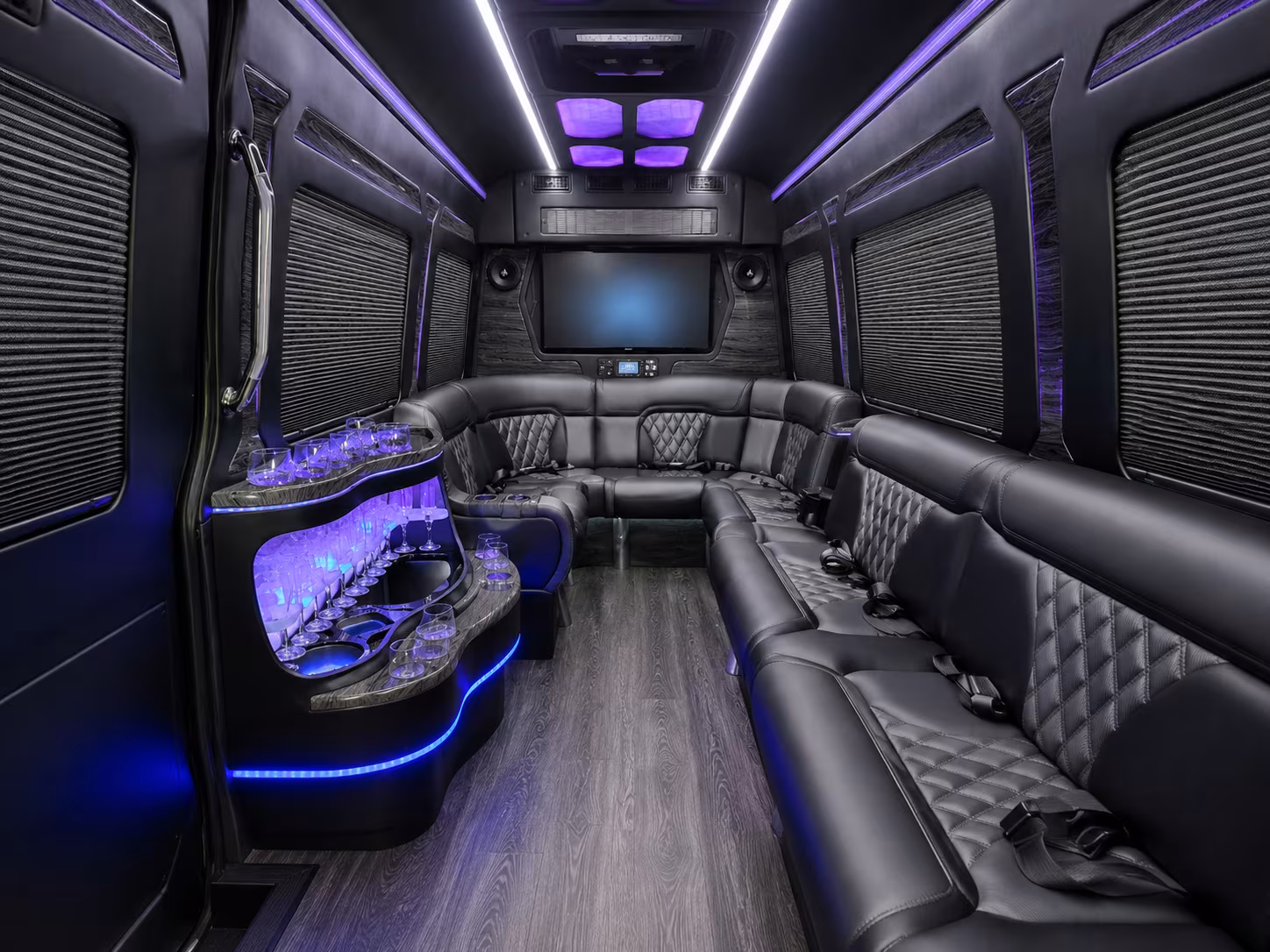 mankato 50 passenger party bus interior
