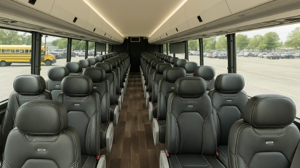 Interior of Charter Bus Company Lincoln's 18 Passenger Minibus in Lincoln