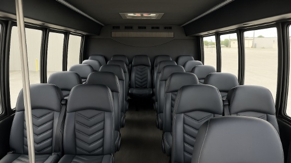 Interior of Charter Bus Company Rochester's 25 Passenger Mini bus in Rochester