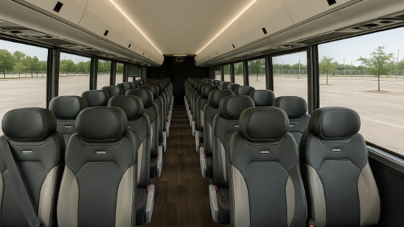Interior of Charter Bus Company Lincoln's 28 Passenger Mini bus in Lincoln