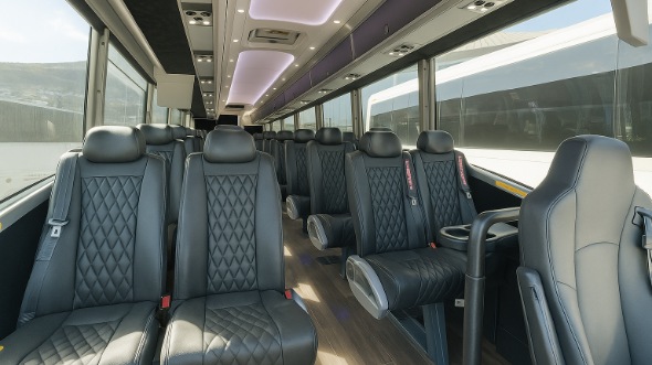 Interior of Charter Bus Company Rochester's 35 Passenger Minibus in Rochester