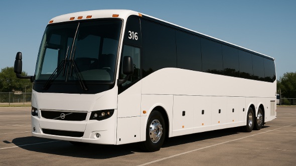 Exterior of Charter Bus Company Cedar Rapids's 55 Passenger Charter Bus in Cedar Rapids