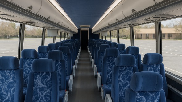 Interior of Charter Bus Company Omaha's 55 Passenger Charter Bus in Omaha