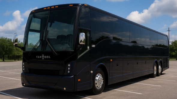 Exterior of Charter Bus Company Sioux Falls's 56 Passenger Charter Bus in Sioux Falls