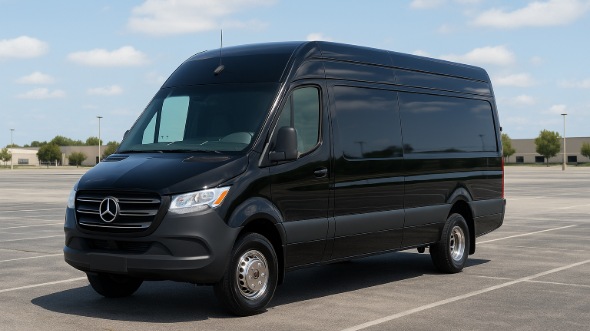 Exterior of Charter Bus Company Omaha's Sprinter Van Rental With Driver in Omaha
